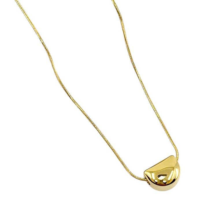 Sensibling Corp. - Wholesale Pendant/Charm Necklace - Stainless Steel Mini Half Moon Pendant Necklace1