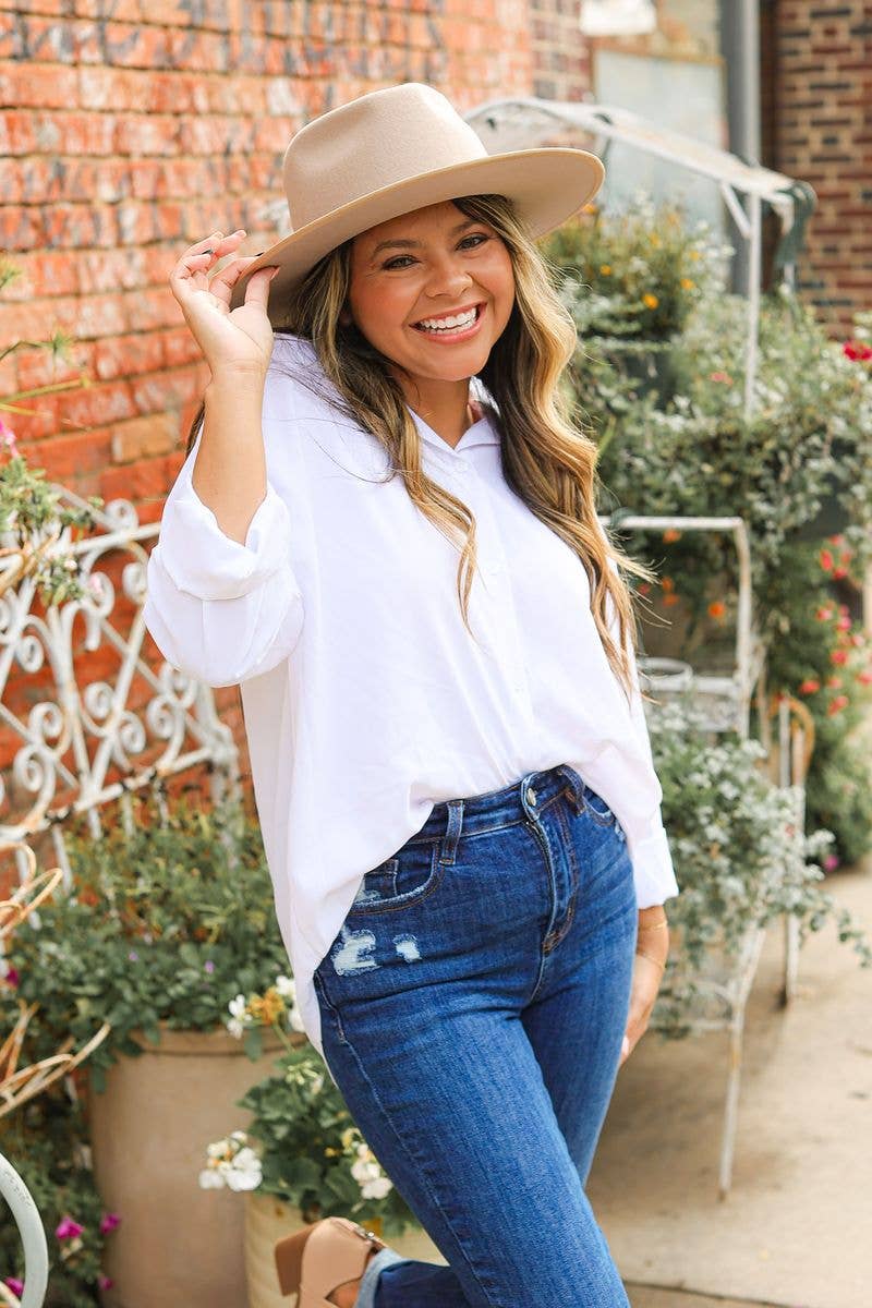 Kathryn Classic Button-Up, White for wholesale on Faire7