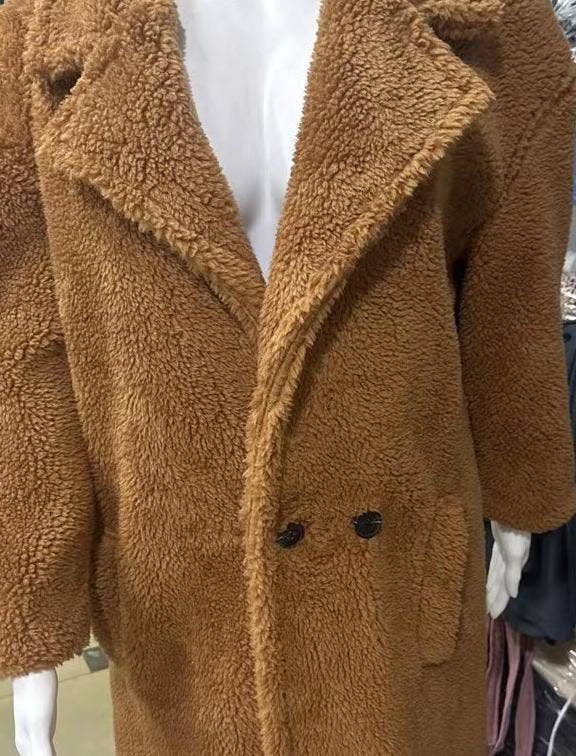 Rosa Clothing - Wholesale Fur/Faux Fur Coat - Women's - Plush long teddy fleece trench coat15