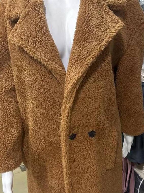 Rosa Clothing - Wholesale Fur/Faux Fur Coat - Women's - Plush long teddy fleece trench coat15