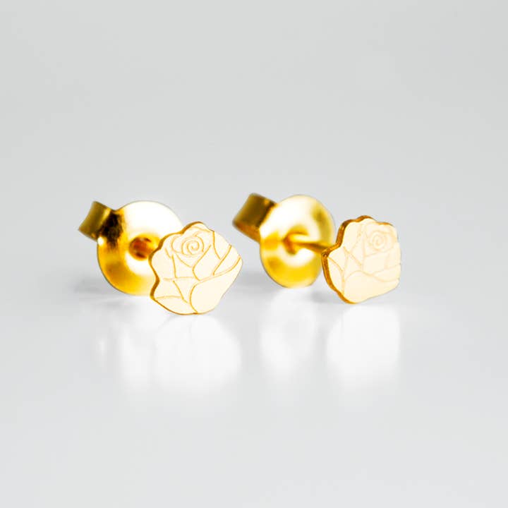 Gold-plated pink earrings for wholesale by Adorabili