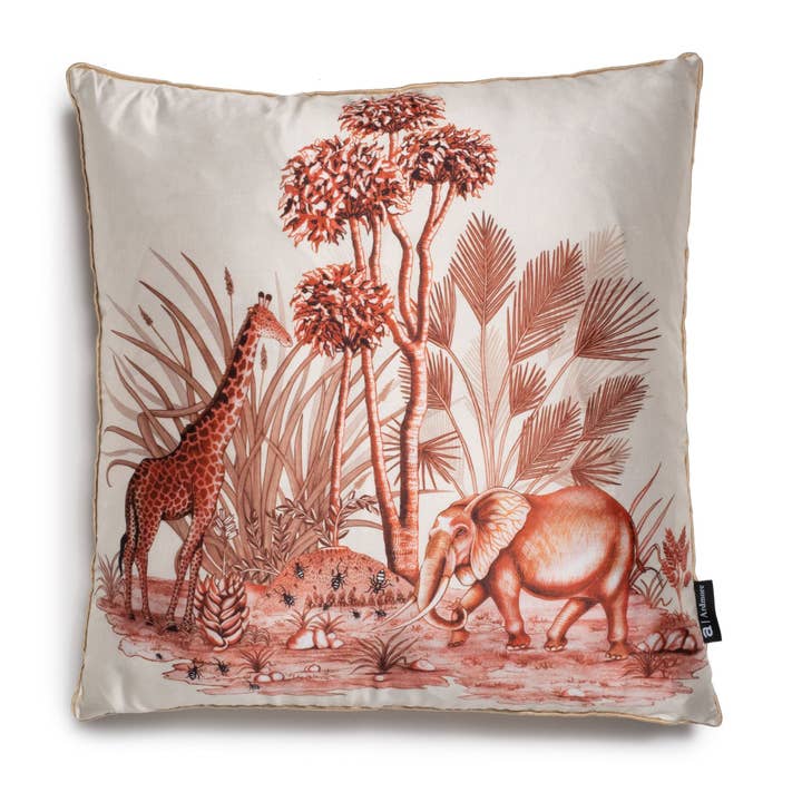 Thanda Toile Pillow - Silk - Plum for wholesale by Ngala Trading