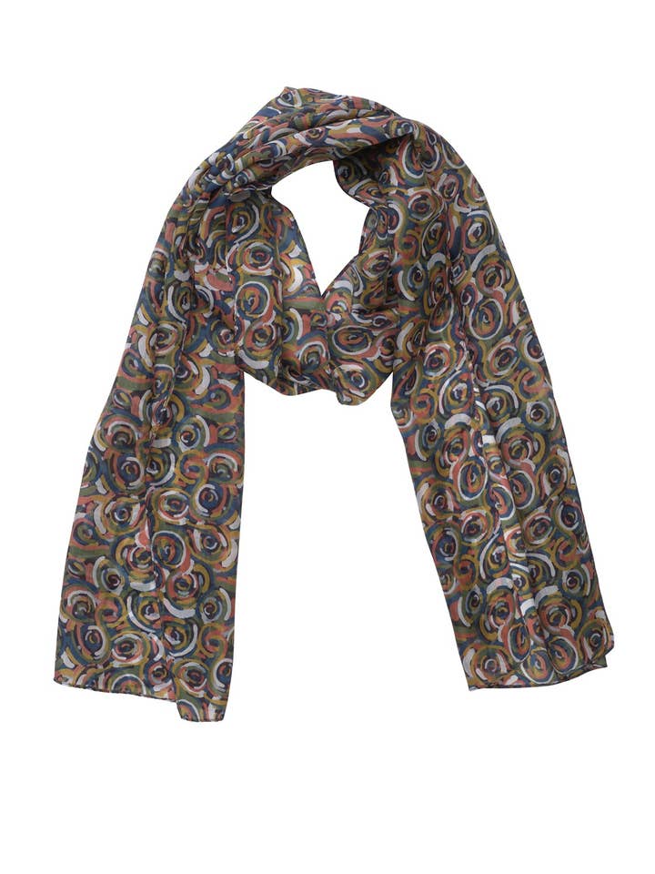 Trykt Silkeskærf - Hvirvler Multi for engroshandel hos Quintessential