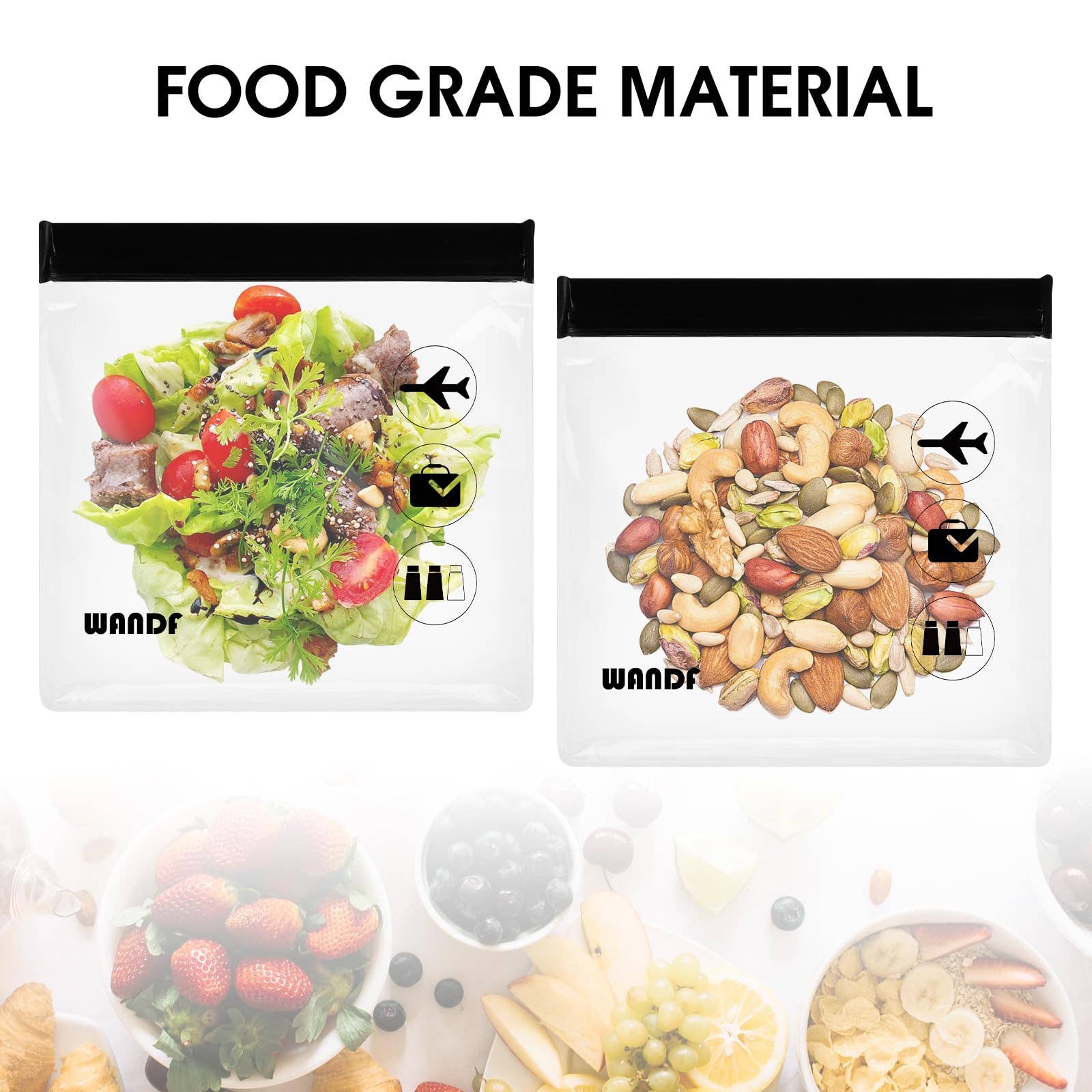 wandf - Vente Trousse de toilette – unisexe - Trousse de toilette de voyage 3-1-1 transparente WANDF approuvée par la TSA8