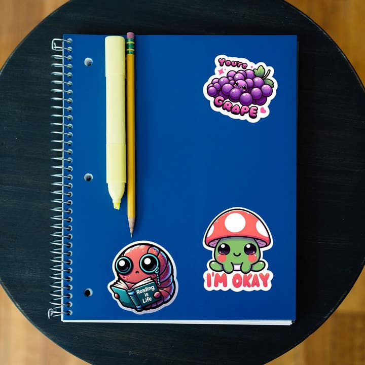 ADH Sticker Shop - Wholesale Sticker - Cartoon Frog Mushroom "I'm Okay" Funny Meme Vinyl Stickers