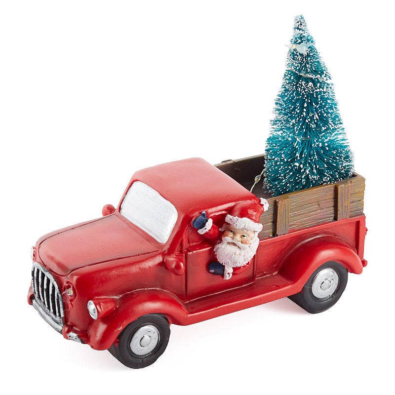 Factory Direct Craft - Venta al por mayor Decoración navideña - Camión de reparto de árboles de Navidad con luces LED y Papá Noel3