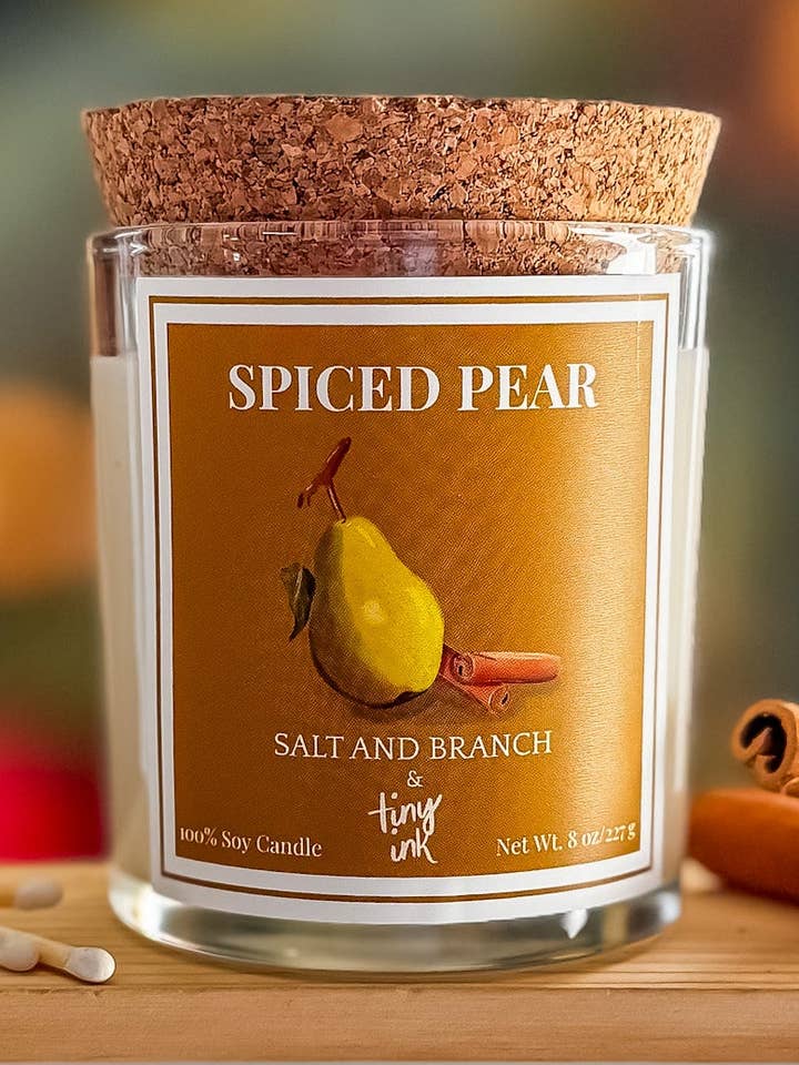 Candela di soia speziata alla pera per la vendita all'ingrosso da parte di Salt and Branch