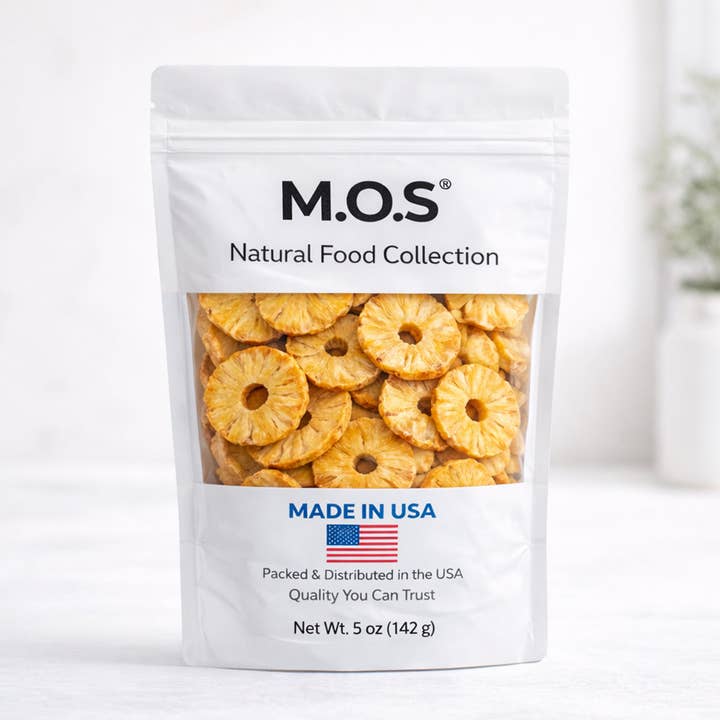 Dried Pineapple Slices 5 oz Crispy Dehydrated Pineapple Rings No Sugar Added Natural Fruit Snack Vegan Made in USA for wholesale by Mars Outlet Store LLC