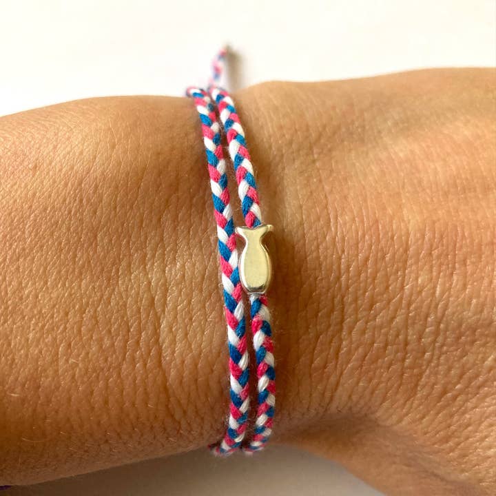 Pulseira de peixe em cordão trançado - Make a Wish · Mediterranean por atacado de MundoconAlma*