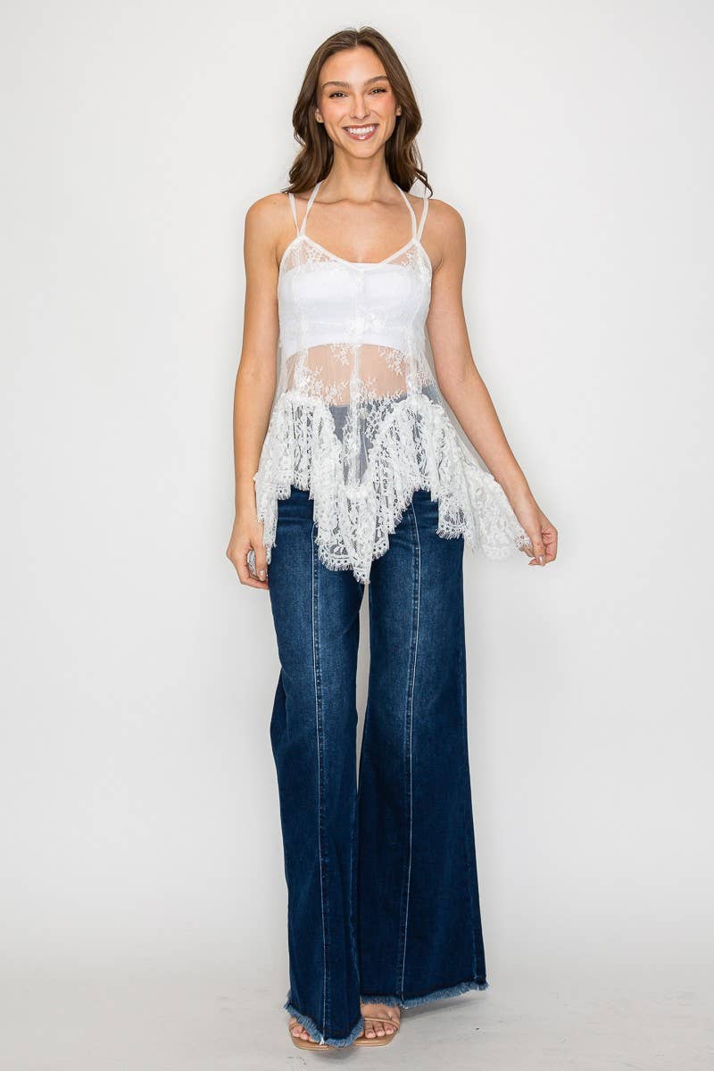 WISTERIA LANE – Großhandel Camisole – Damen – Rüschen-Top Tunika mit Spitzenbesatz7