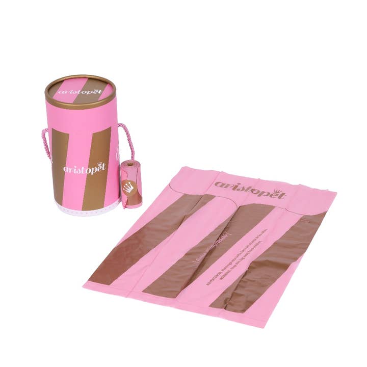 ARISTOPET - Wholesale Pet poo bag - COMPOSTABLE PINK DOG POOP BAG3
