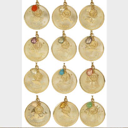 a.v. max - Wholesale Pendant/Charm Necklace - Zodiac Coin Necklace 36"