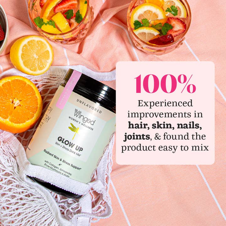 Winged - Wholesale Powdered health drink - Glow Up Collagen & Stress Powder - Unflavored1