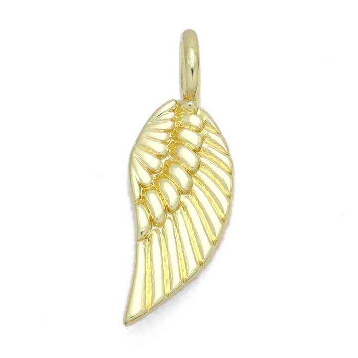 Gouden bedelhanger in de vorm van een vleugel, Sku #Y982 voor wholesale door BestBeads&Beyond