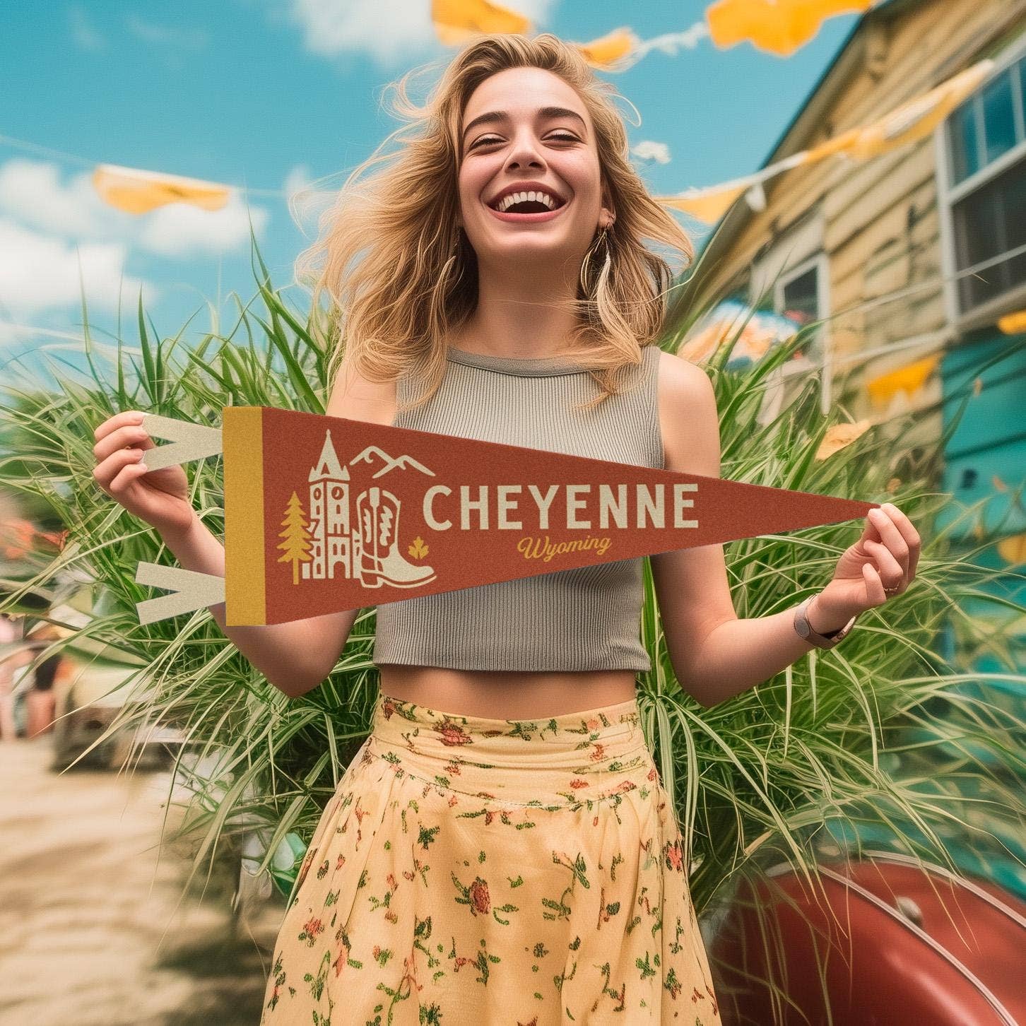 Benoit's Design Co. - Wholesale Sign - Cheyenne Wyoming Felt Pennant2