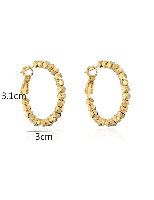 Nette Road Wholesale - Wholesale Hoop Earrings - Polygonal beaded full circle Earrings