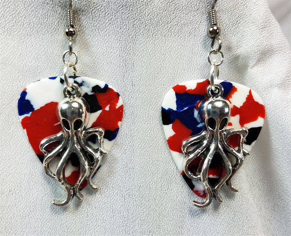 Simply Raevyn - Wholesale Dangle Earrings - Octopus Charm Guitar Pick Earrings29