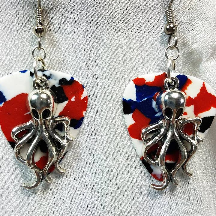 Simply Raevyn - Wholesale Dangle Earrings - Octopus Charm Guitar Pick Earrings29
