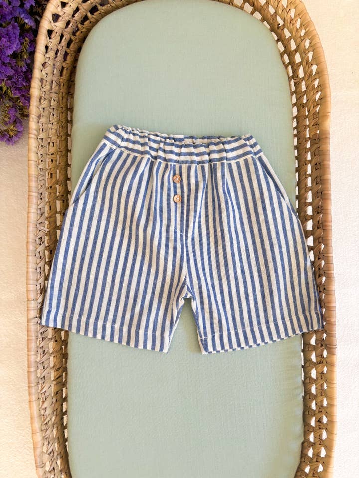 Maria Jasmim Baby & Child - Wholesale Shorts - Kids - Blue Stripe Shorts