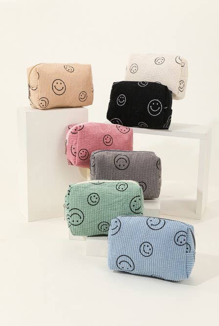 JOSSLYN by wall to wall - Wholesale Makeup/Cosmetic Bag - SMILEY COSMETIC MAKEUP POUCH BAG | 40P5212