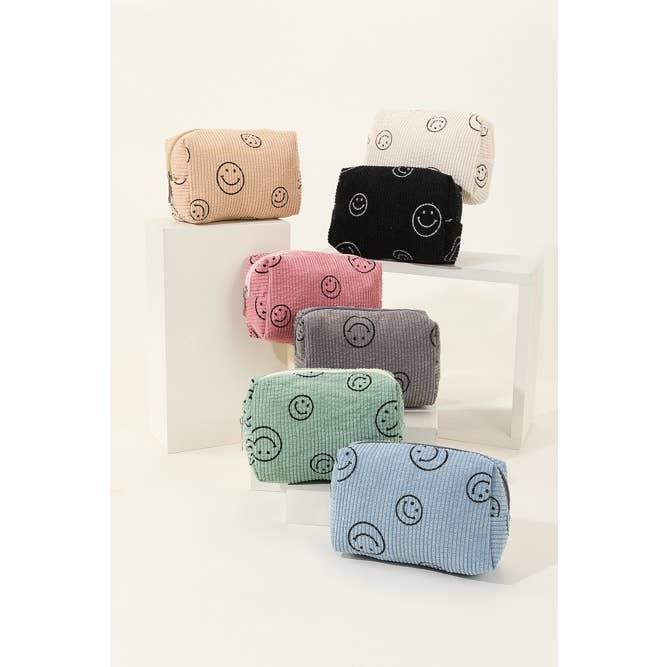 JOSSLYN by wall to wall - Wholesale Makeup/Cosmetic Bag - SMILEY COSMETIC MAKEUP POUCH BAG | 40P5212