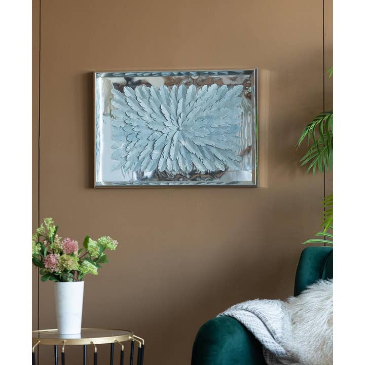 A&B Home Group Inc. - Wholesale Wall Accent - 20x1.9x28" Paper Feather Shadow Box - Silver2
