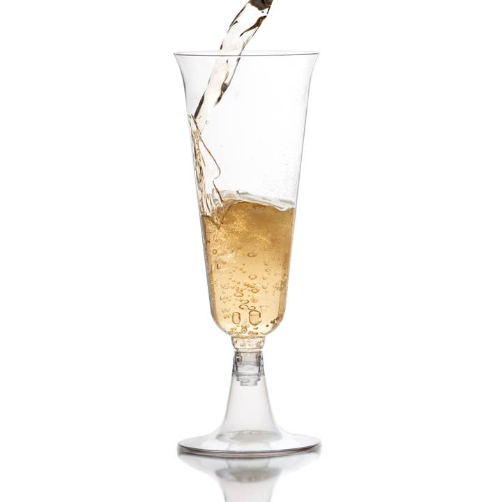 Crown Display - Wholesale Champagne Flute - Exquisite 5 oz. Clear Plastic Flute Glasses - 12 ct.0