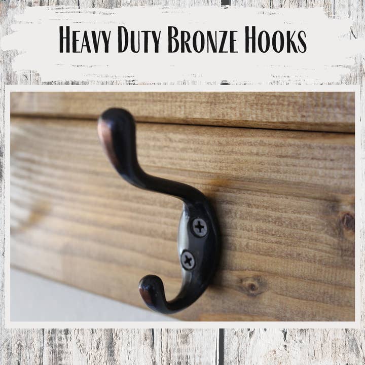 Rustic Brook Farm - Wholesale Coat rack - Personalized Family Name Coat Rack with Hooks – Custom Carved, Solid Wood Entryway Organizer4