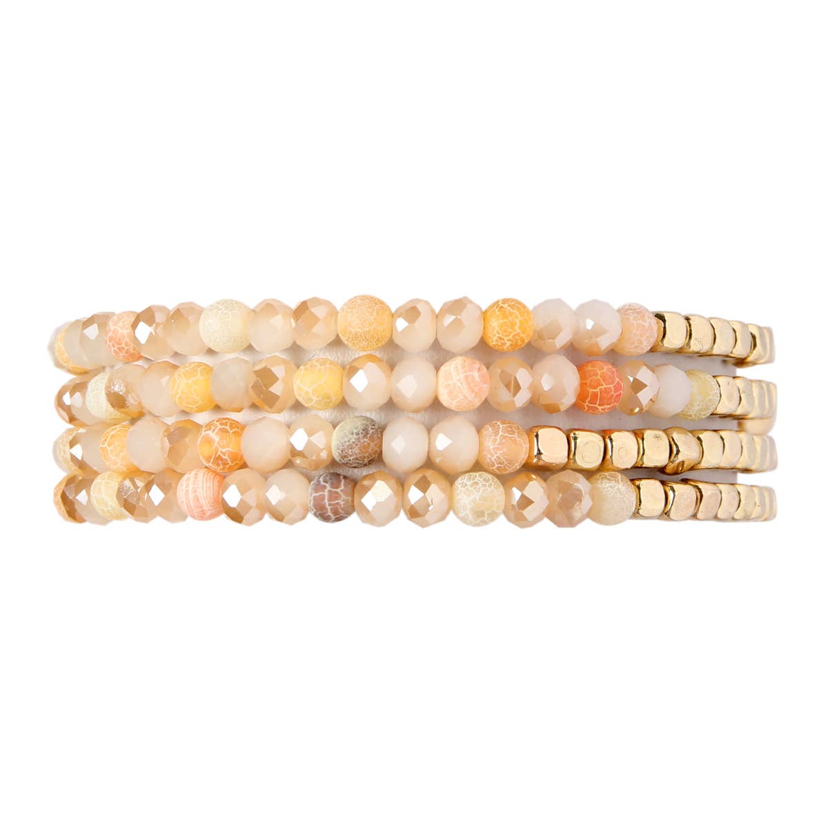 MYS Wholesale Inc - Wholesale Beaded Bracelet - Brass, Stone, Glass Four Set Beads Bracelet6