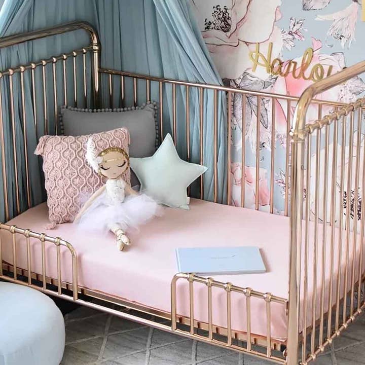 Snuggle Hunny - Wholesale Cot/Crib Sheets - Lullaby Pink Fitted Cot Sheet4