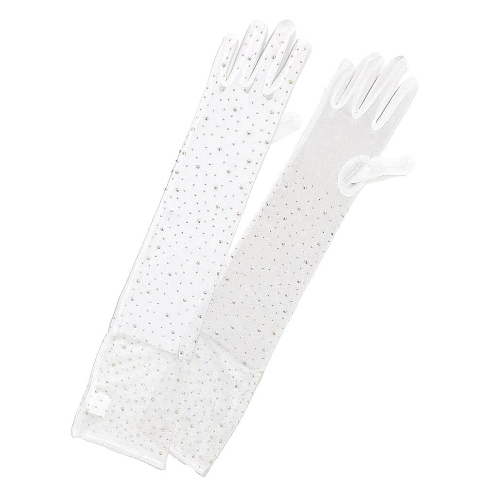 Diacly - Wholesale Gloves - Women's - Narrow Mesh Rhinestone Above Elbow Length Gloves1