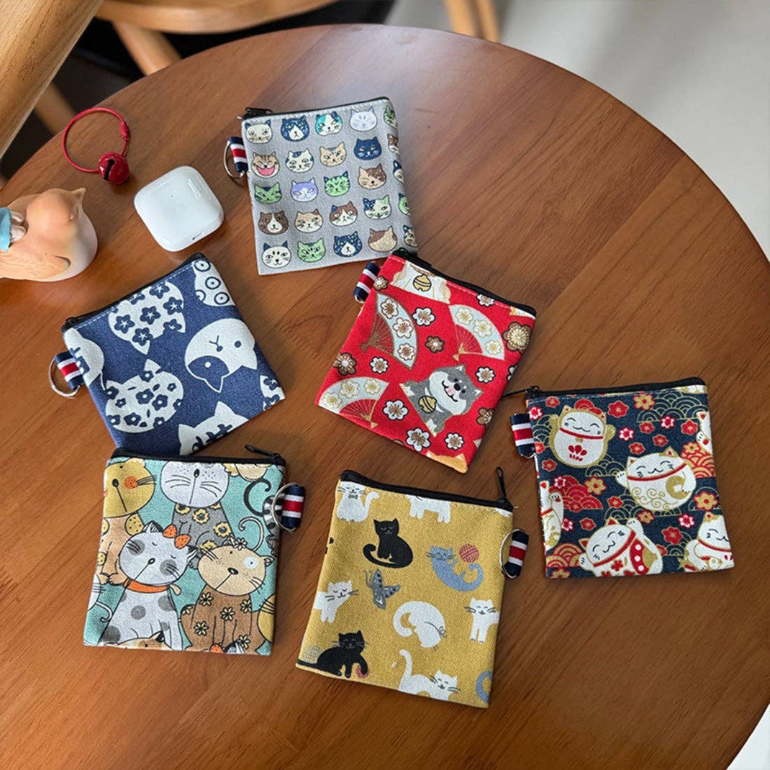 Funkyrel® Atzbranding Limited – Porta-moedas - Mulher por atacado – Cosbai - Porta-moedas com padrão de gatos em lona7