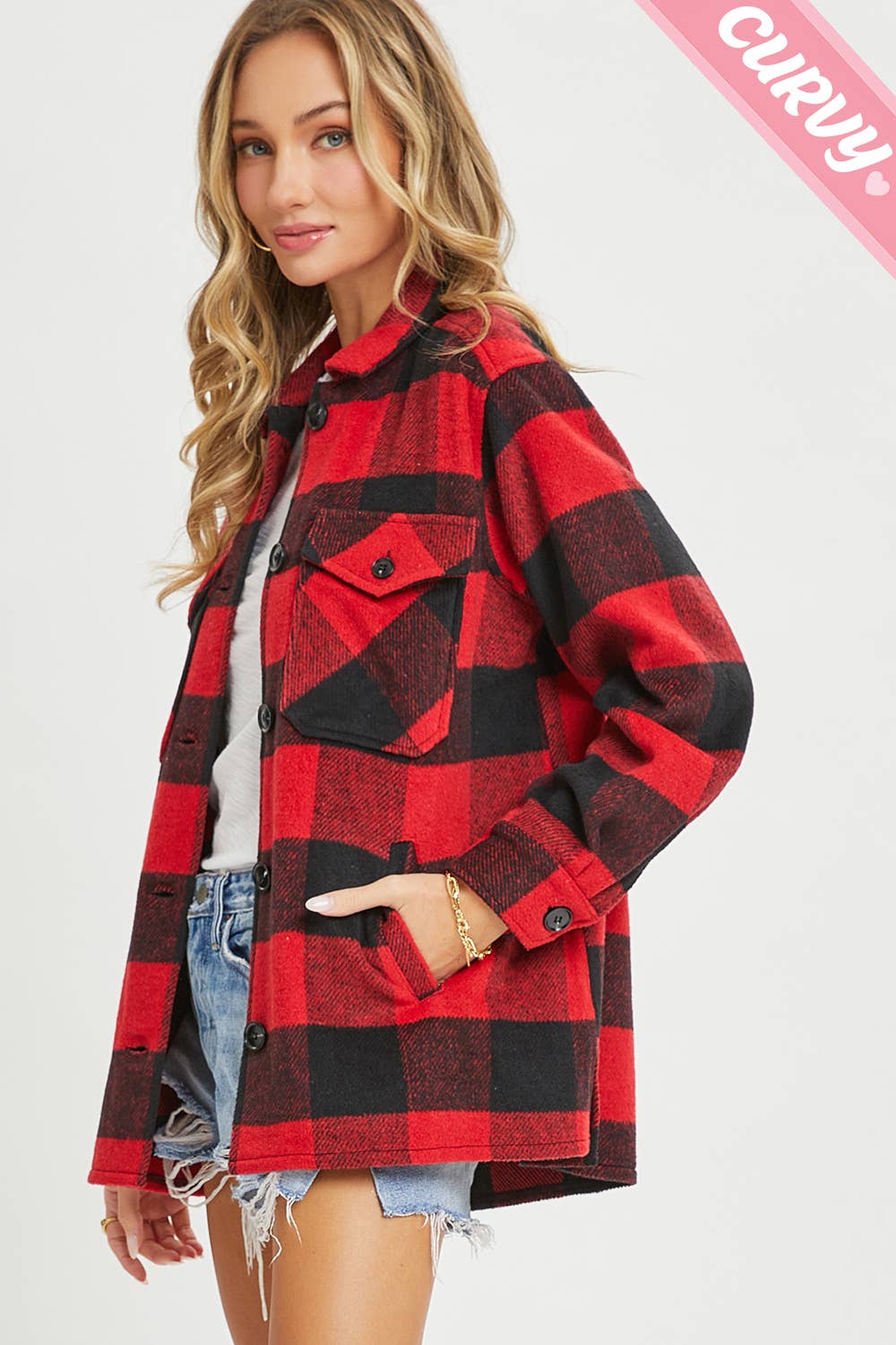 Sweet Lovely by Jen – wholesale Shirt Jacket/Shacket - Women’s – PLUS SIZE FLANNEL OUTEWERAR SHACKET31