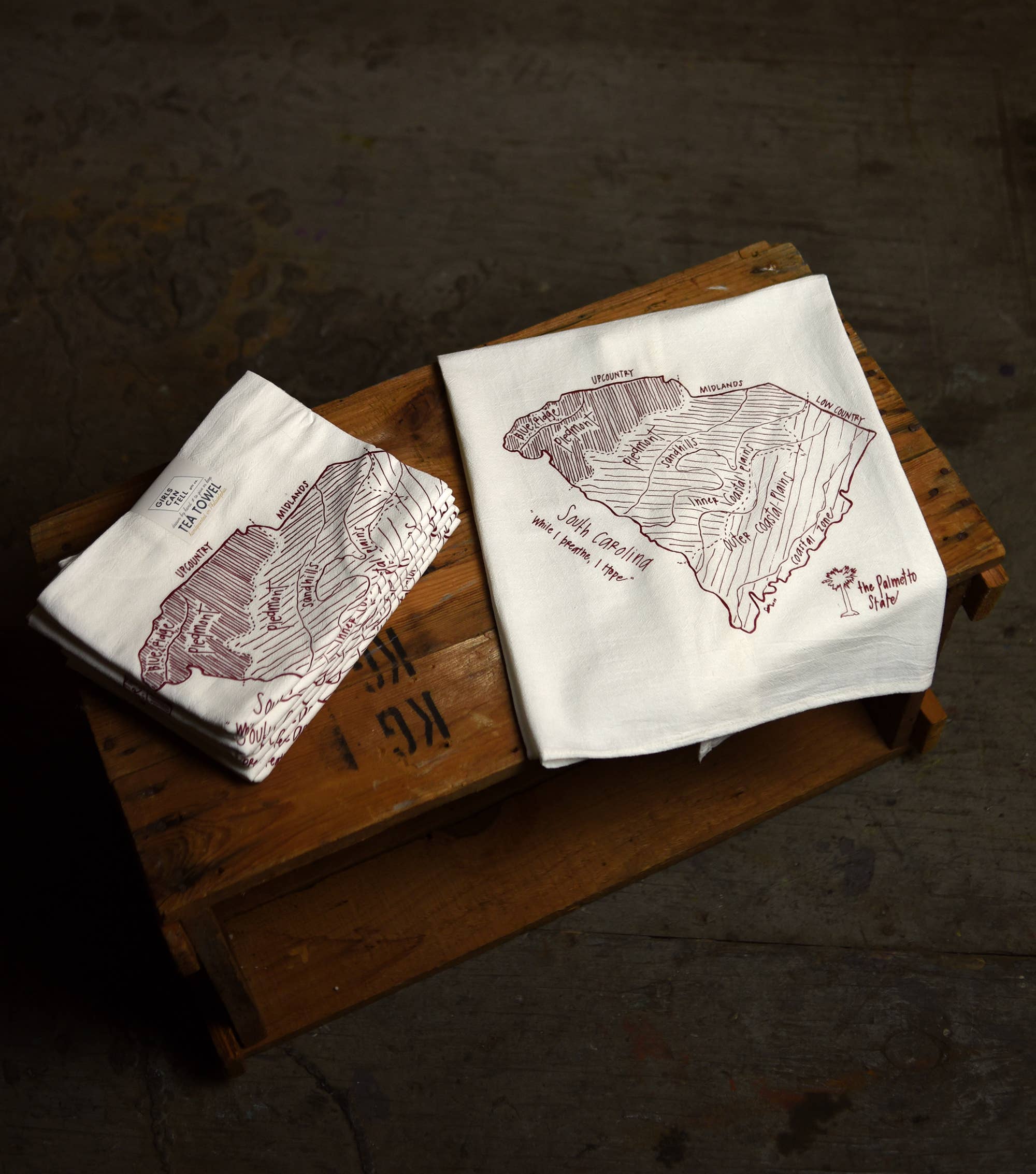 Girls Can Tell - Wholesale Tea Towel - South Carolina Regions Tea Towel | kitchen | flour sack | dish5