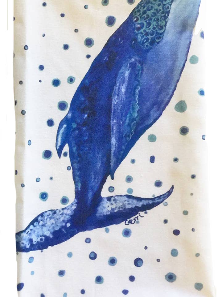 Whale Tea Towel, Bar towel, Guest Towel for wholesale by My Island LLC