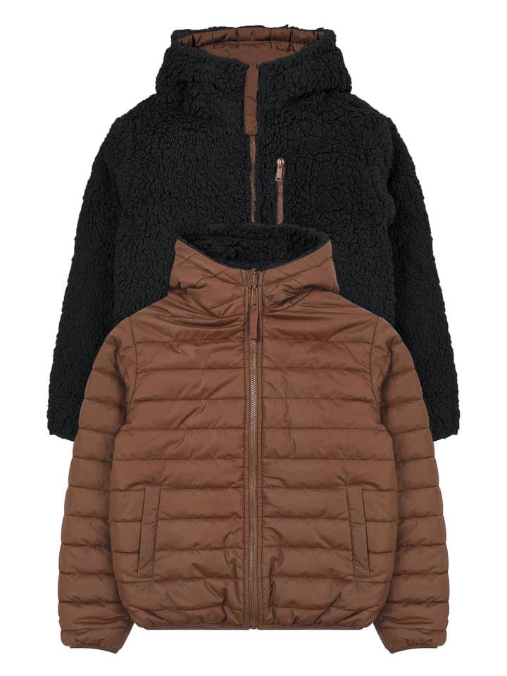 Chase USA International - Wholesale Puffer Jacket - Kids - Boys’ Reversible Jacket With Sherpa Lining #J94251