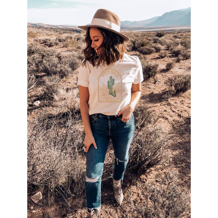Maglietta grafica Wild Wild West, Western a maniche corte per la vendita all'ingrosso da parte di Parke Social
