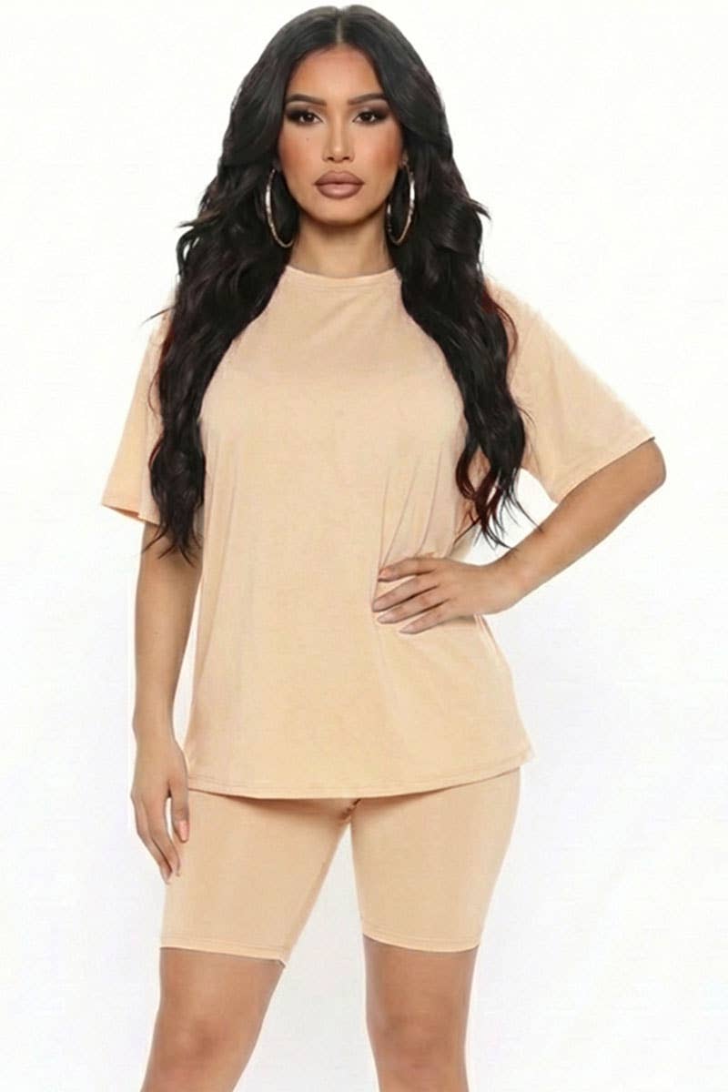 CAPELLA APPAREL - Wholesale Activewear Set - Women's - Loose Fit Top & Bike Shorts Set40