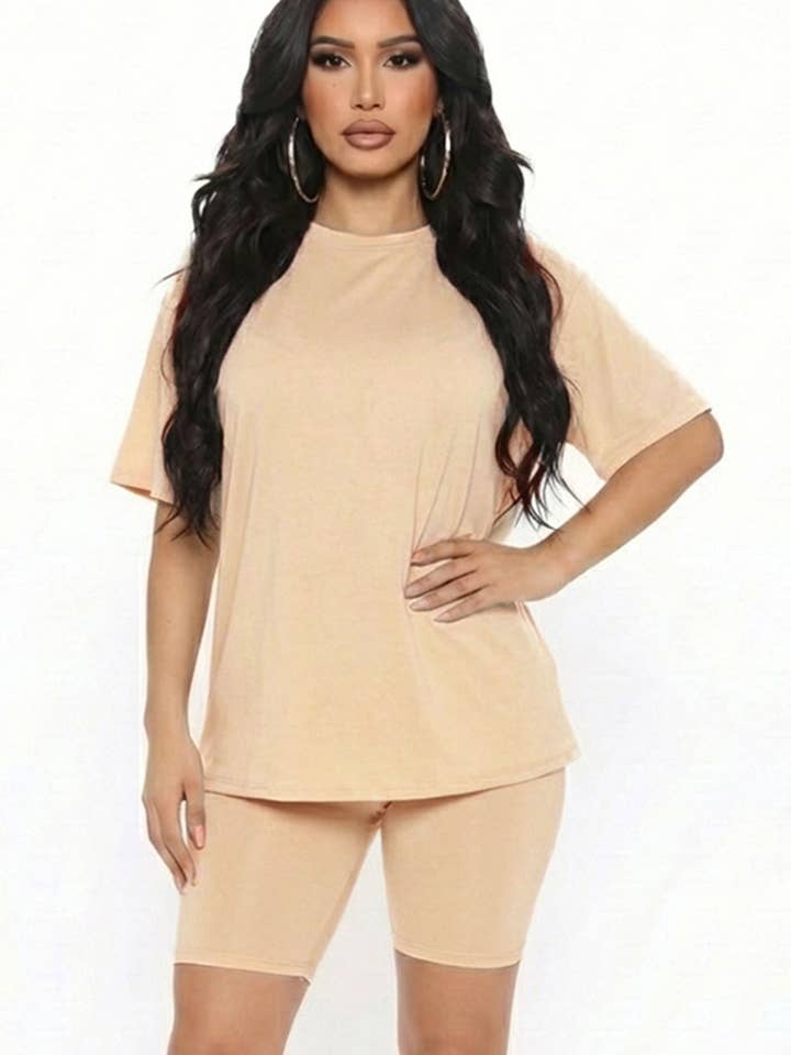 CAPELLA APPAREL - Wholesale Activewear Set - Women's - Loose Fit Top & Bike Shorts Set40