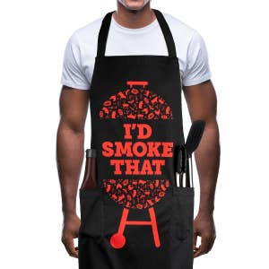 Funny Aprons Men Man Apron Smoking Hot and so is My Grill BBQ