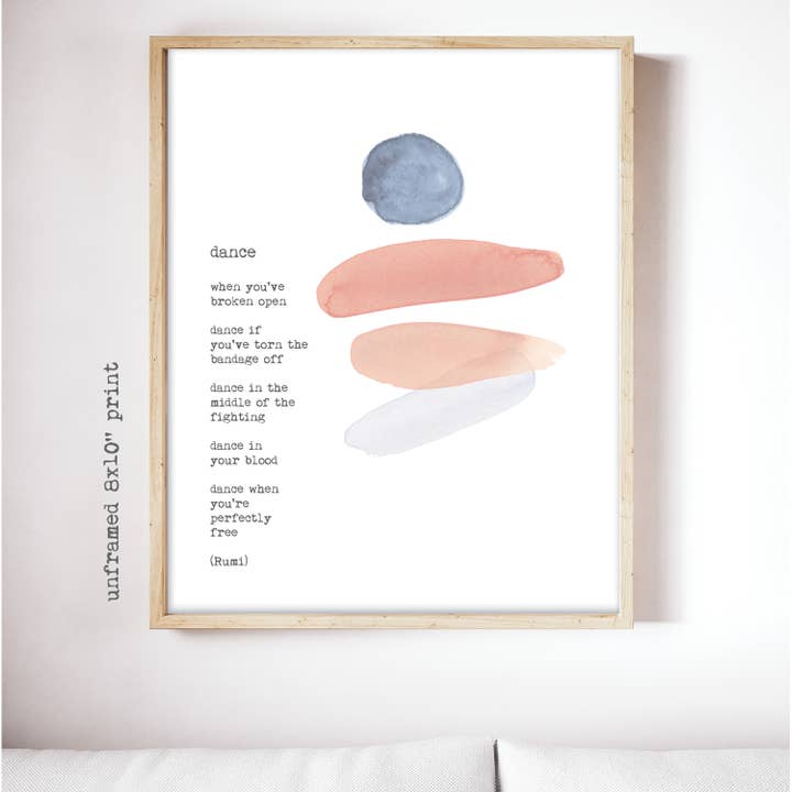 Rumi, Dance - 8x10 Print for wholesale by Raincity Prints