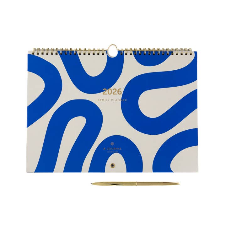 A-Journal Stationery - Wholesale Planner - A-Journal Family Planner 2026 - Flow Blue4