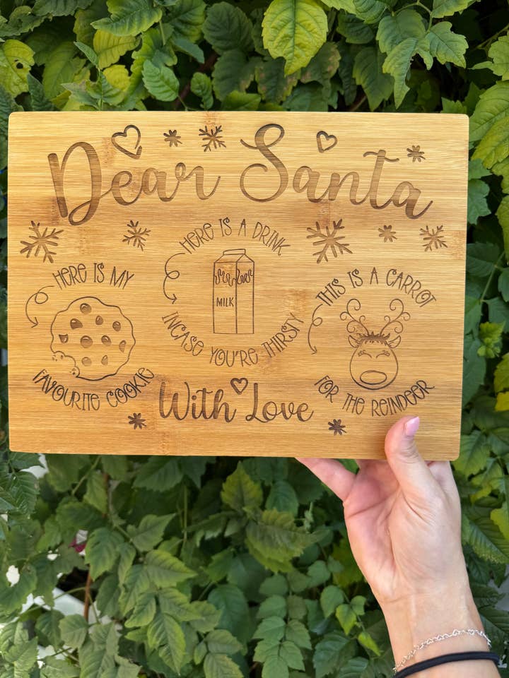 Santa Tray | Treats for Santa Tray | Santa Treat Tray | Milk & Cookies Tray | Christmas Tradition | Christmas Eve | Custom Tray for wholesale by Redneckbougie Co