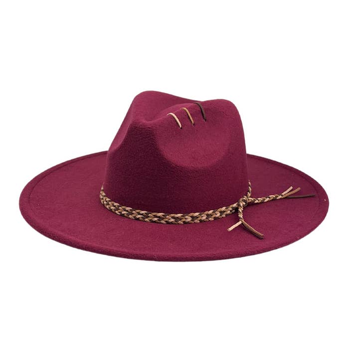 Marcus Adler - Venta al por mayor Sombrero fedora - Mujer - Sombrero panameño de fieltro con ribete trenzado