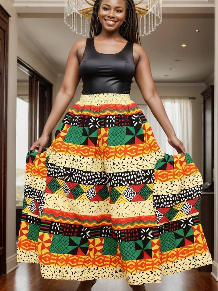 KaraChic - Wholesale Pants - Women's - 240 - Ankara Palazzo Pants With Big Side Pockets5