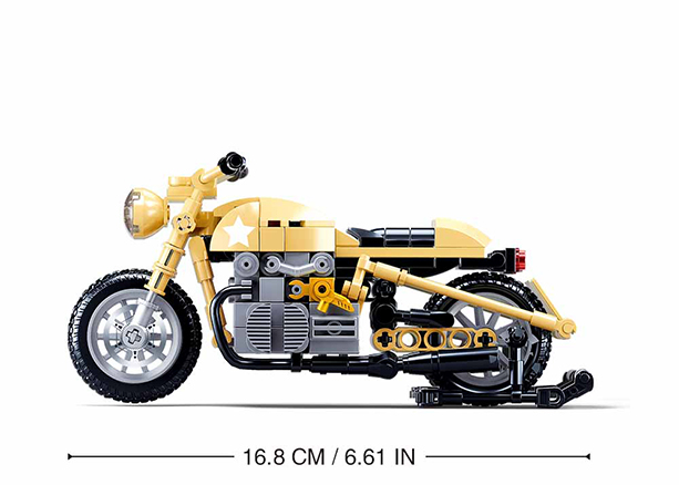 Texas Toy Distribution - Wholesale Building Set - Kids - Yellow Motorcycle Building Brick Kit (223 pcs)3