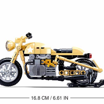 Texas Toy Distribution - Wholesale Building Set - Kids - Yellow Motorcycle Building Brick Kit (223 pcs)3