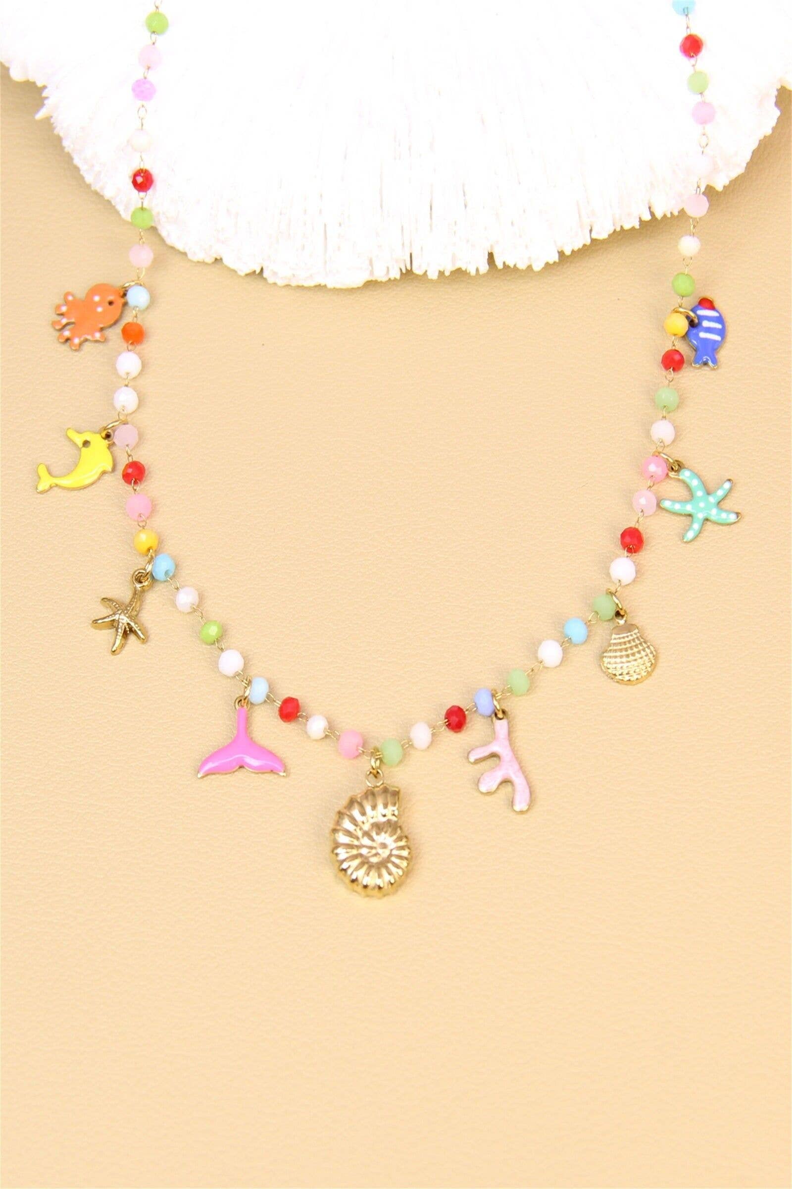 BELLISSIMA BIJOUX - Wholesale Kids Necklace - Kids - Ocean Pop Necklace Marine Charms & Stainless Steel Beads1