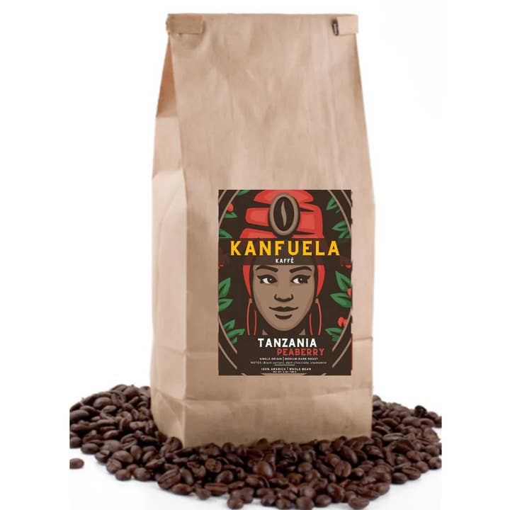 Kanfuela Kaffé - Wholesale Coffee Beans - 5 LB - Tanzania Kilimanjaro Coffee Beans (African Coffee)