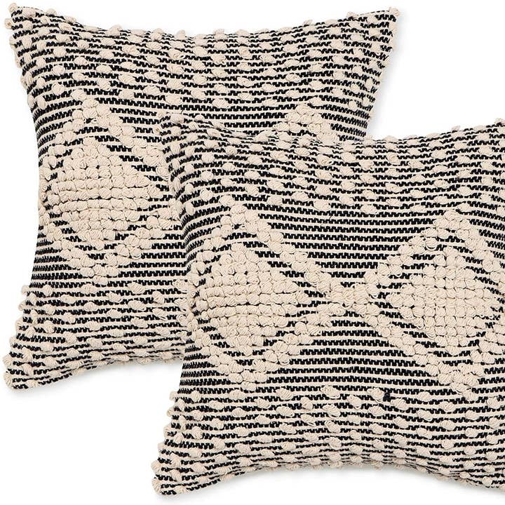 REDEARTH Throw Pillow Covers Set of 2 - 18"x18" - Black for wholesale by REDEARTH